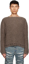 424 Brown Cutout Sweater