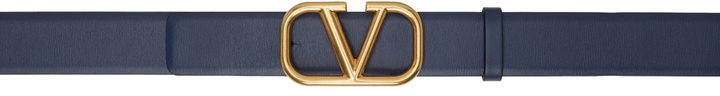 Photo: Valentino Garavani Navy VLogo Belt