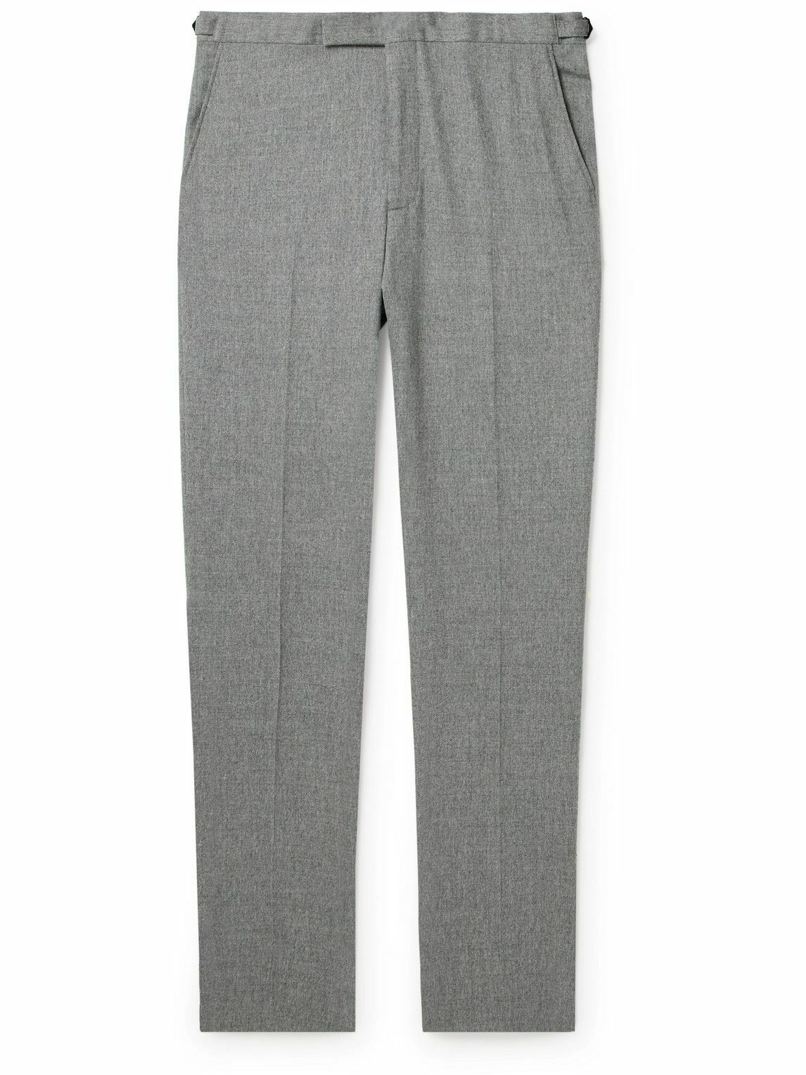 Richard James - Chapman Slim-Fit Wool-Blend Flannel Trousers - Gray