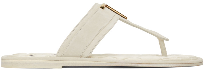 Photo: TOM FORD Off-White Suede Brighton Sandals