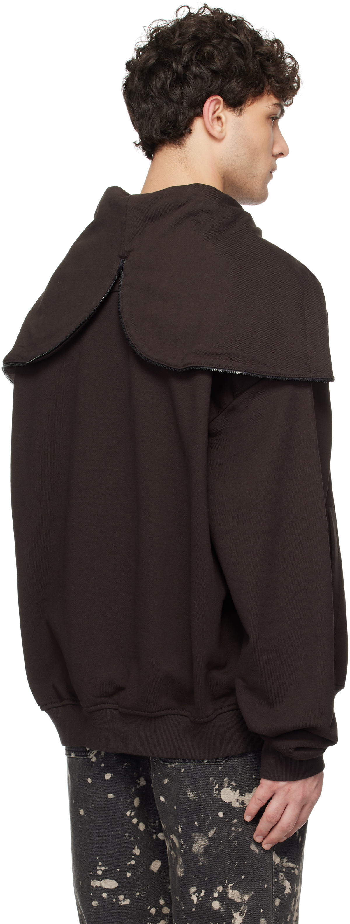 Juun.J Brown Transformable Hoodie