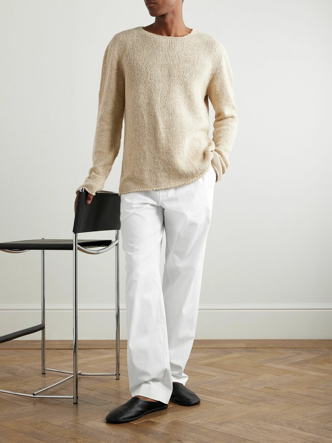 The Row - Jonah Wide-Leg Stretch Cotton and Cashmere-Blend