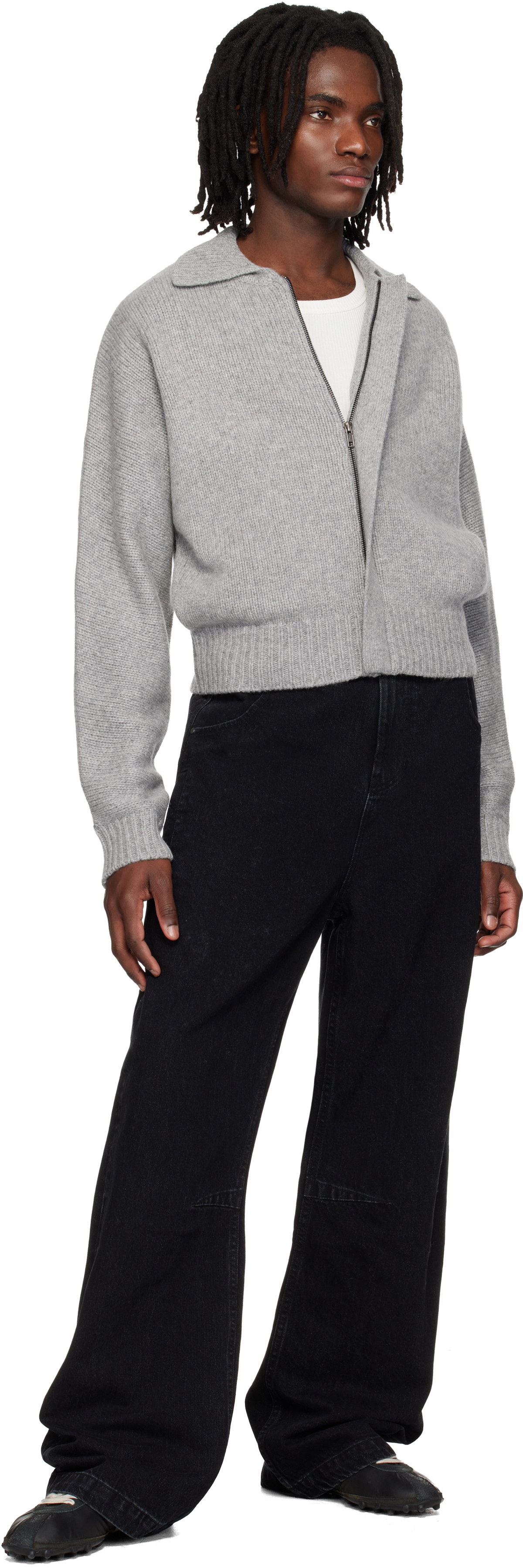 Entire Studios Gray Marla Bomber Cardigan