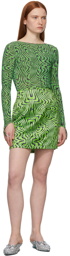 Maisie Wilen SSENSE Exclusive Green Printed Bodysuit