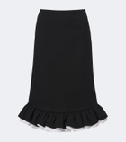 Shushu/Tong Ruffled wool and silk midi skirt