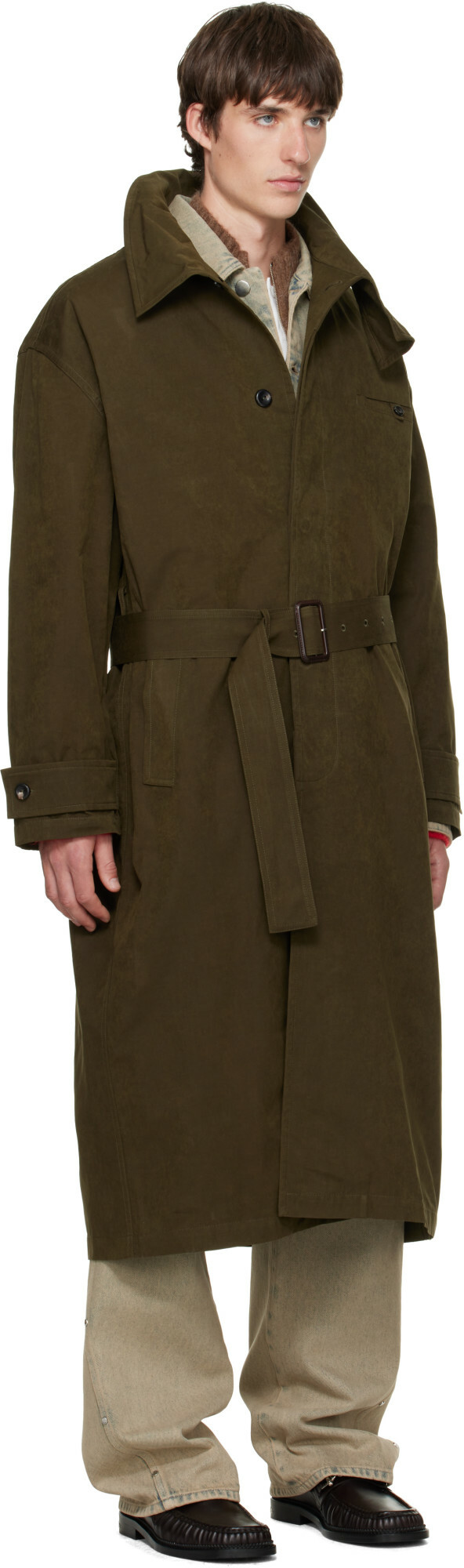 BLUEMARBLE Khaki Funnel Trench Coat