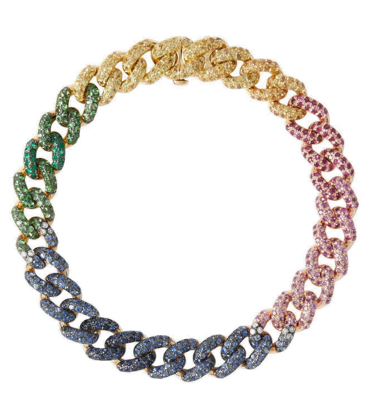 Photo: Shay Jewelry Rainbow Medium 18kt gold bracelet with gemstones