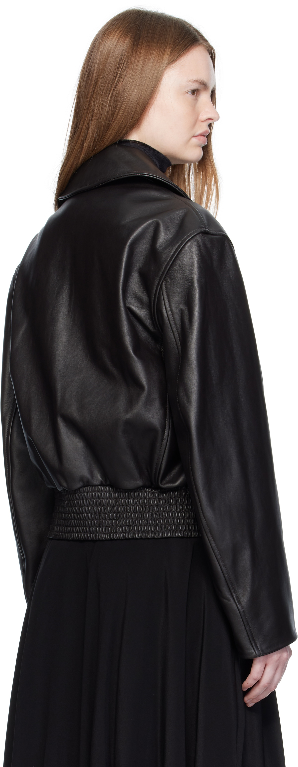LEMAIRE Brown Boxy Leather Blouson Jacket