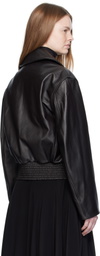 LEMAIRE Brown Boxy Leather Blouson Jacket