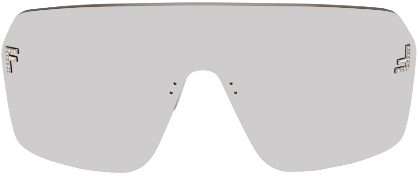 Photo: Fendi Gunmetal & Silver Fendi First Crystal Sunglasses