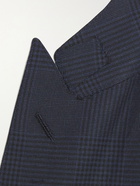 TOM FORD - Shelton Slim-Fit Prince of Wales Checked Wool and Silk-Blend Suit Jacket - Blue