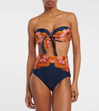 Zimmermann Acadian printed bandeau bikini top