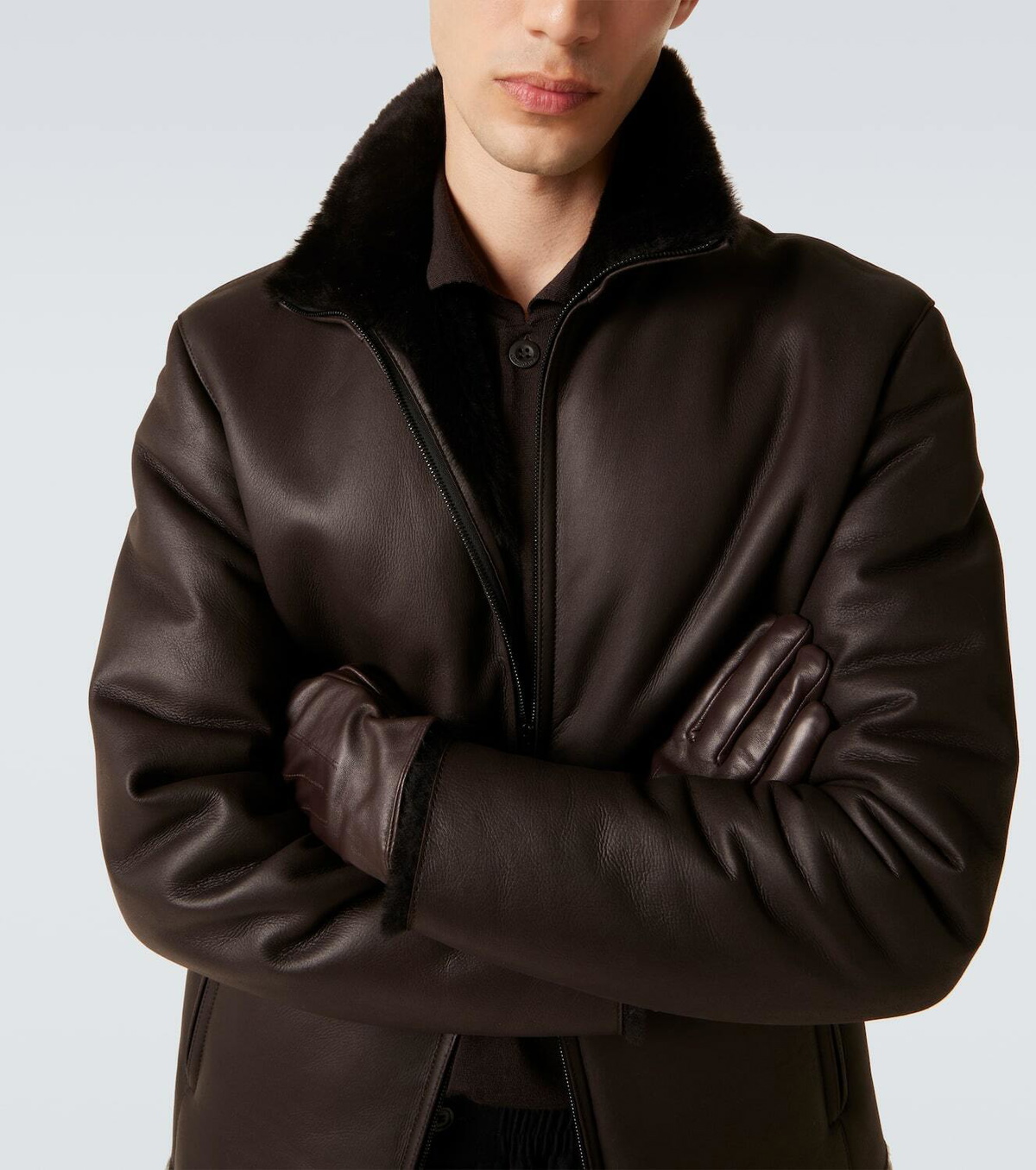 Giorgio Armani Shearling-lined leather jacket Giorgio Armani