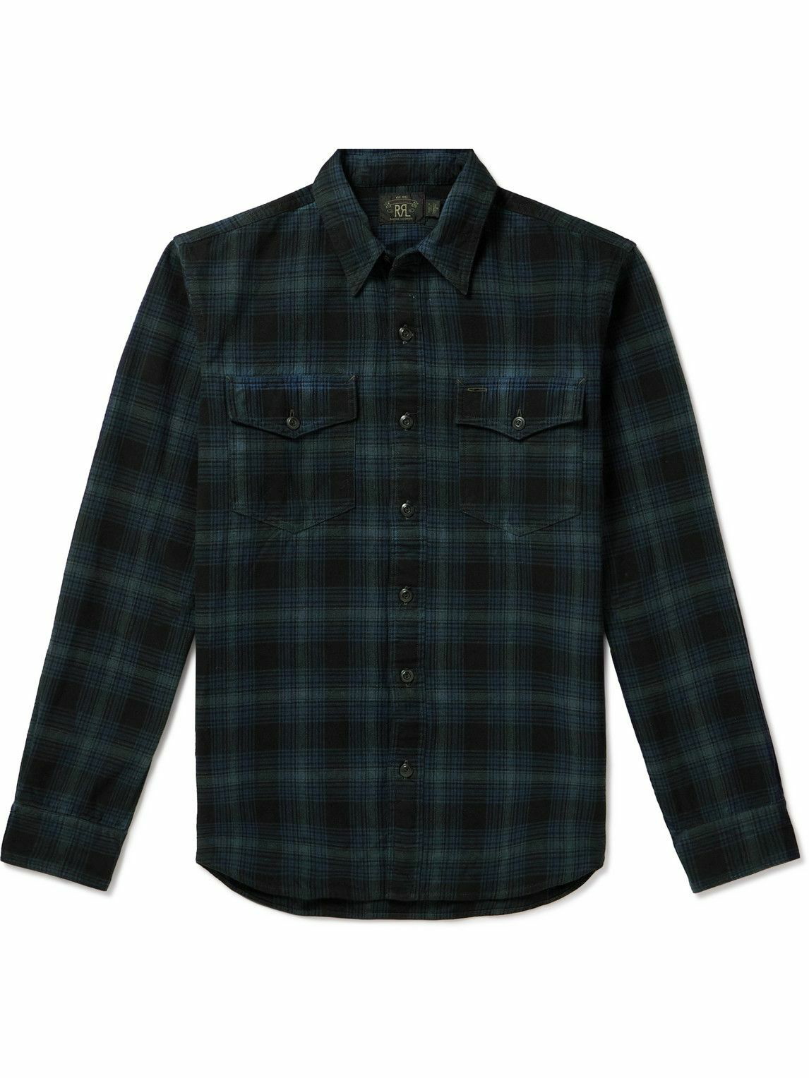 RRL - Checked Cotton-Flannel Shirt - Blue RRL