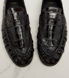 Saint Laurent Cassandre croc-effect leather loafers