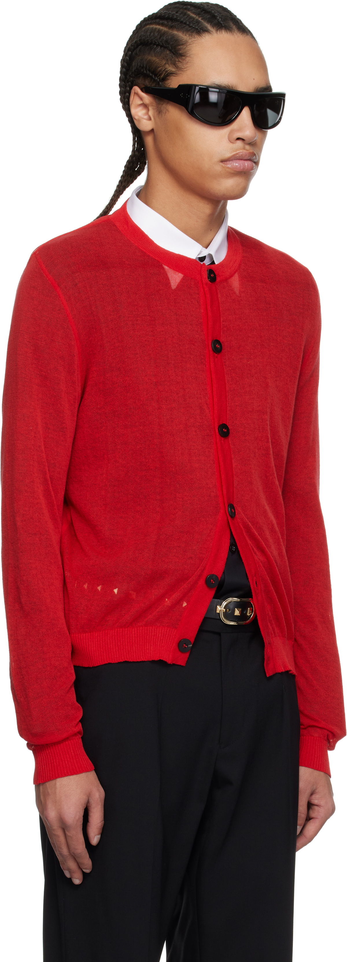 Ernest W. Baker Red Sheer Cardigan