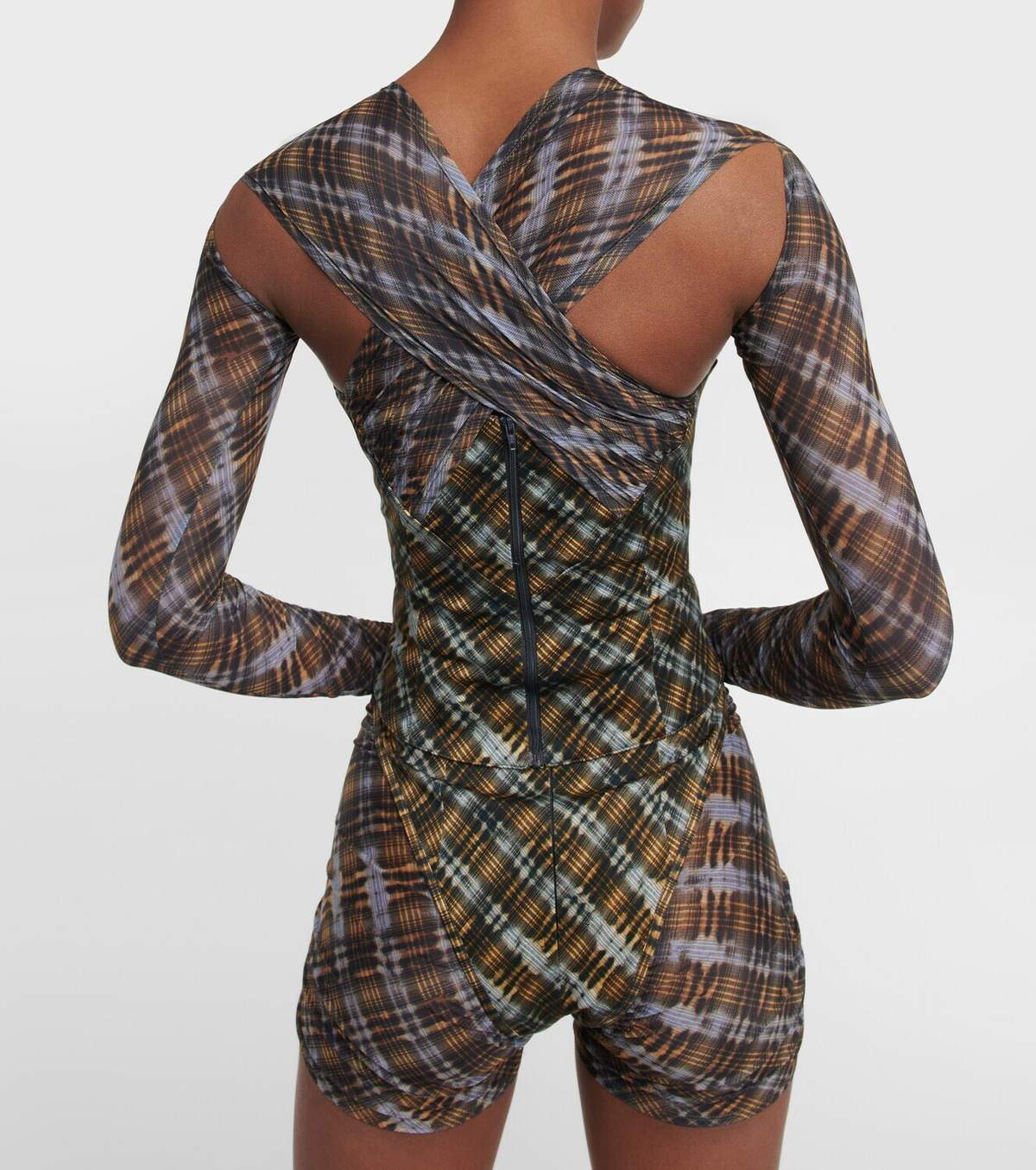 KNWLS - Scythe checked bustier top KNWLS
