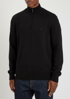 Emporio Armani Logo-embroidered Cotton-knit Jumper Black