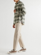 Hartford - Paul Cutaway-Collar Checked Cotton-Flannel Shirt - Green