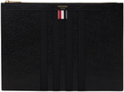 Thom Browne Black Medium 4-Bar Document Holder