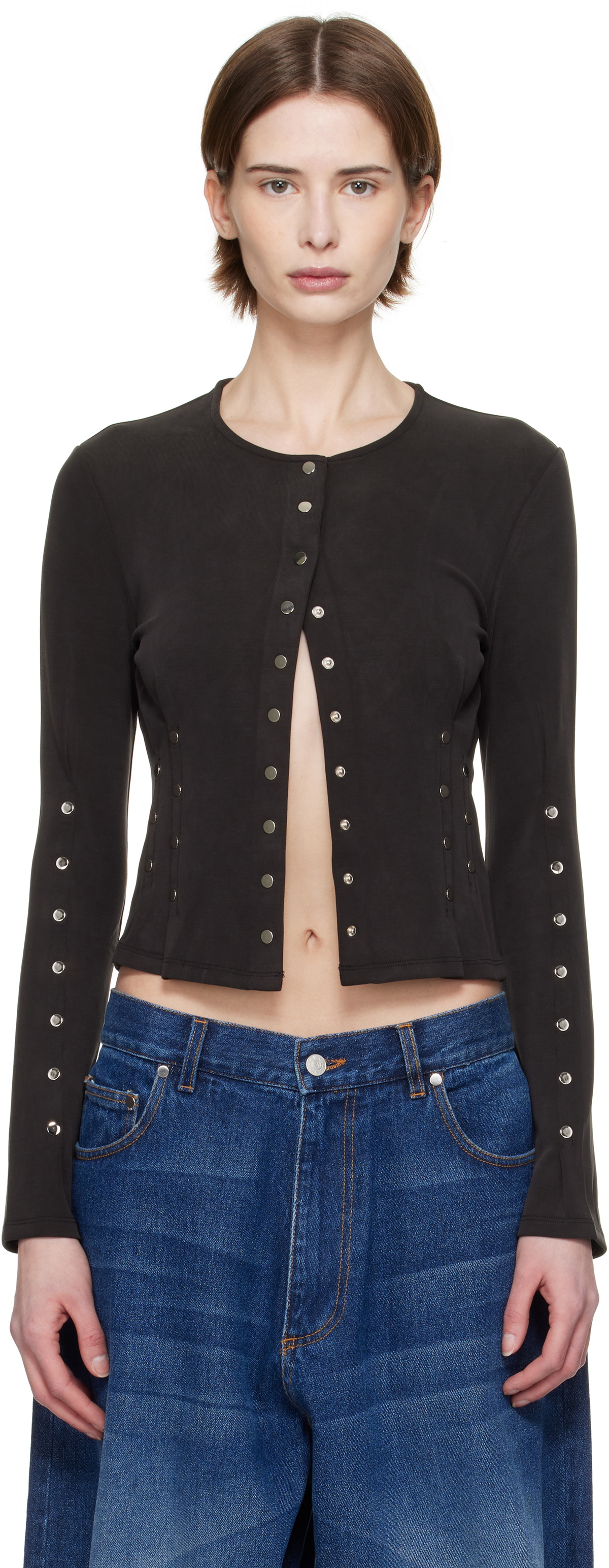 Eckhaus Latta Black Nailed Cardigan
