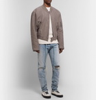Fear of God - Slim-Fit Belted Distressed Selvedge Denim Jeans - Light blue