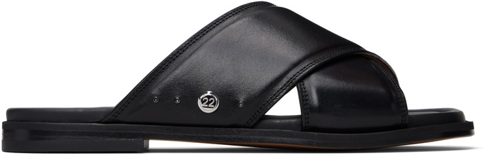 Photo: Maison Margiela Black Tabi Numbers Crossed Sandals