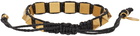 Valentino Garavani Black Waxed Cotton Rockstud Bracelet