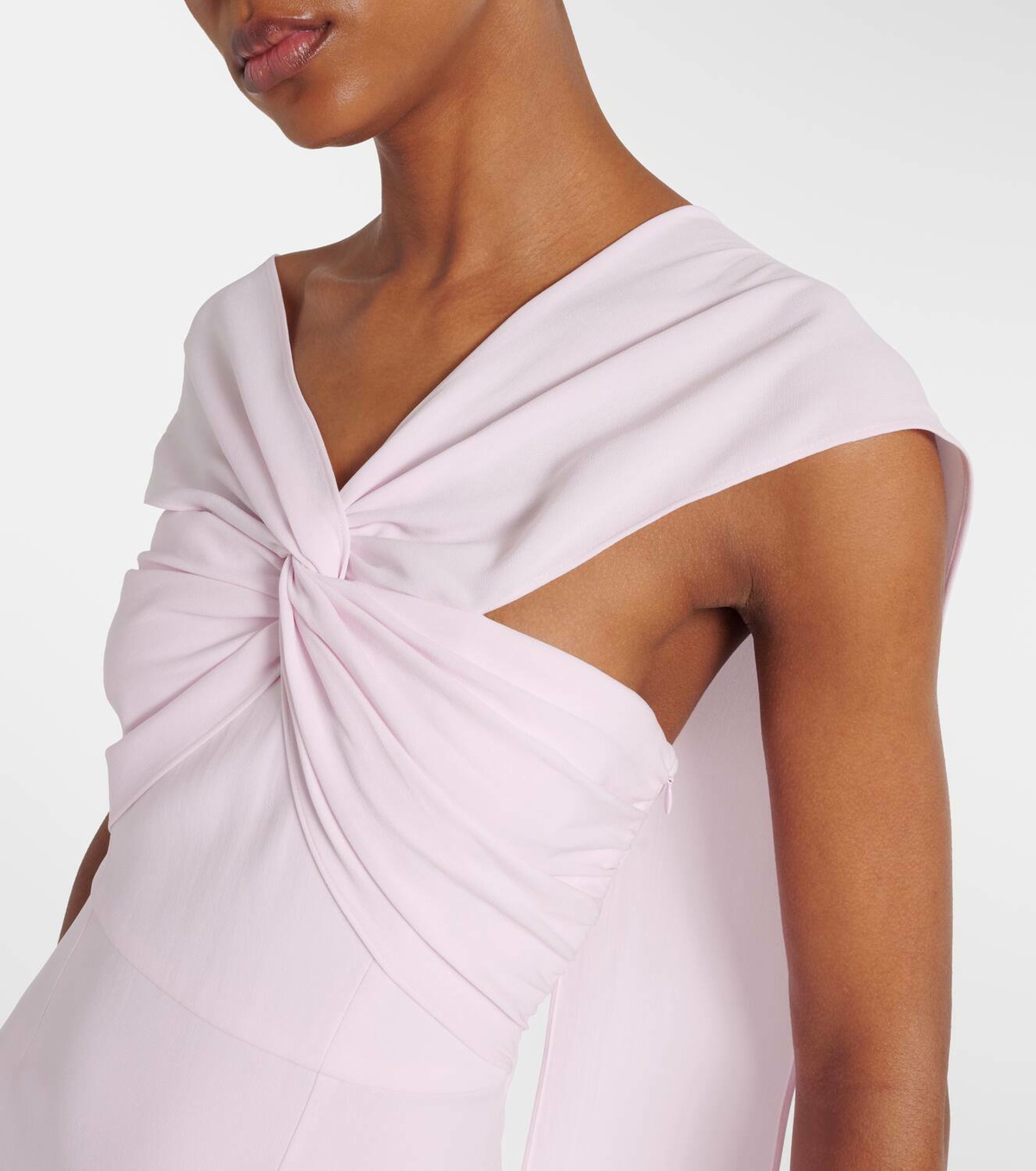Roland Mouret Scarf-detail asymmetric cady gown