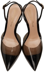 Gianvito Rossi Black Ribbon D'Orsay Plexi 105 Heels