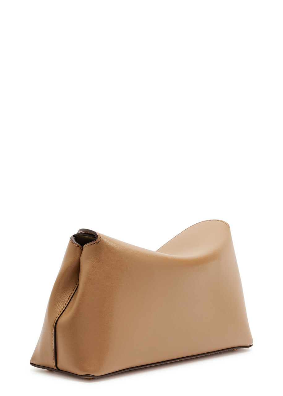 Toteme T-lock Leather Clutch - Camel - One Size