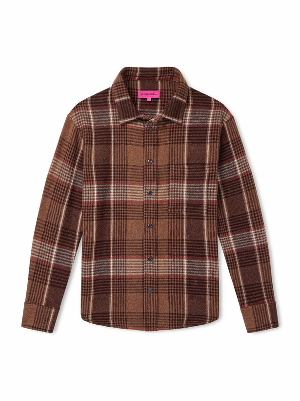 Photo: The Elder Statesman - Checked Cashmere Shirt - Brown
