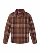 The Elder Statesman - Checked Cashmere Shirt - Brown