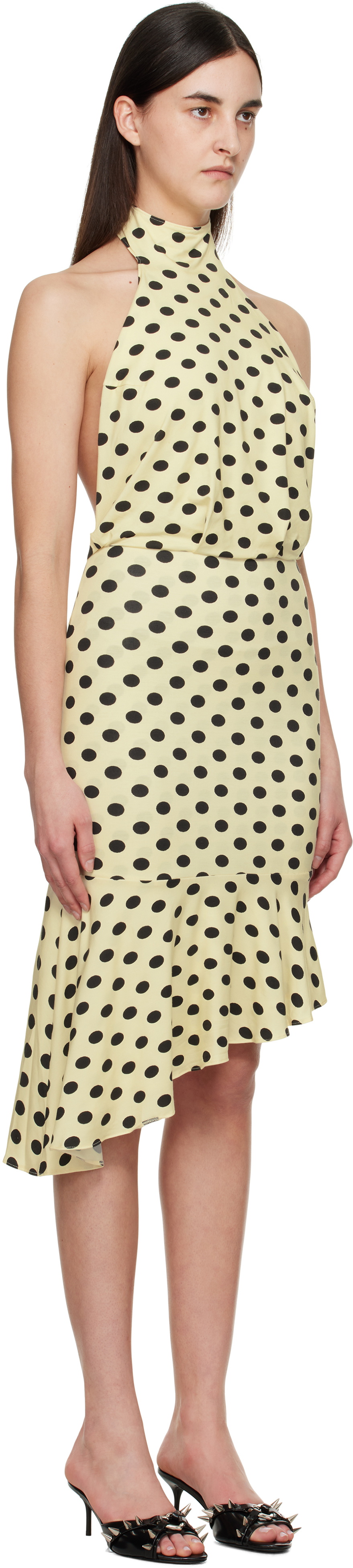 Miaou Yellow & Black Karina Midi Dress