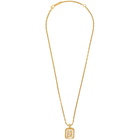 Ambush Gold Square Cut Stone Charm Necklace