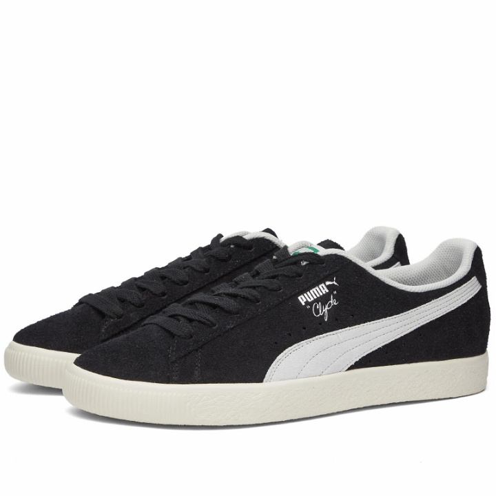 Photo: Puma Men's Clyde Teasel Sneakers in Puma Black/Frosted Ivory