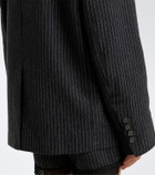 Ganni Pinstripe flannel blazer