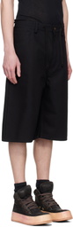 A Diciannoveventitre Black Mark Denim Shorts
