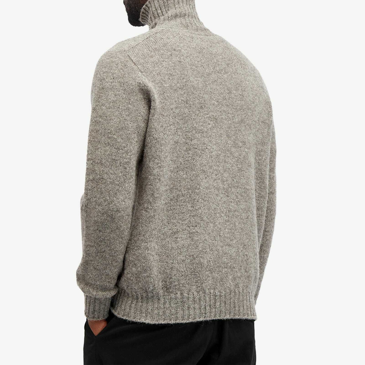 Jamieson's of Shetland Men's Roll Neck Knit in Steel Grey