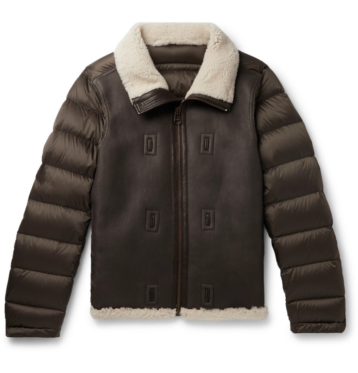 Photo: Ten C - Shearling-Lined Leather and Quilted Shell Down Liner - Brown