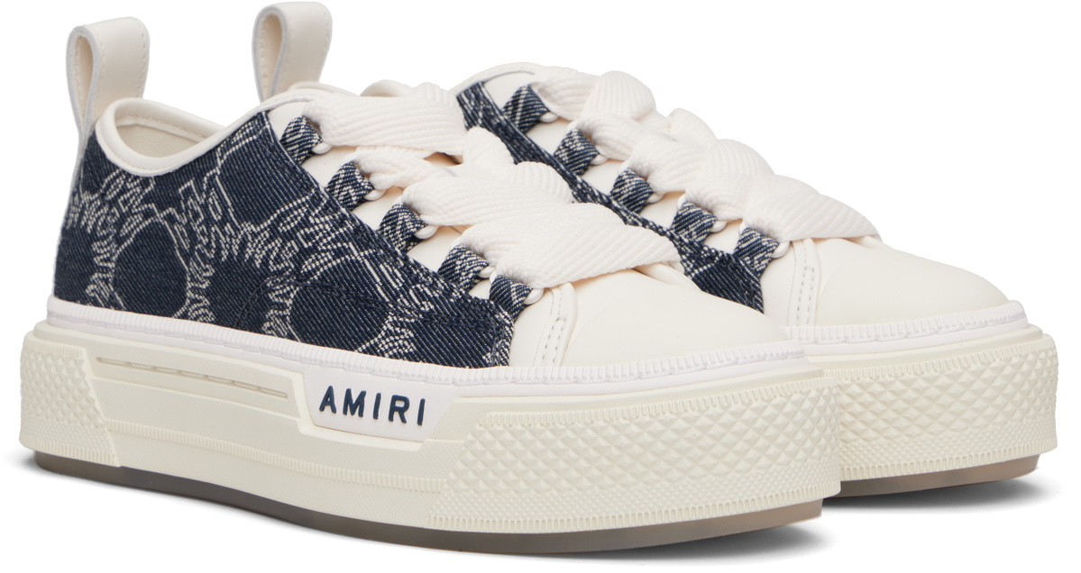 Amiri Navy Low-Top Knitted Sneakers Navy & White Classic Low Sneakers by AMIRI on Sale main image 2