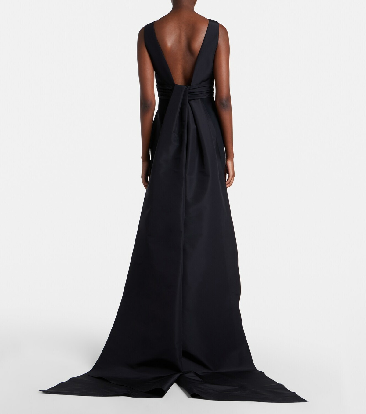 Carolina Herrera Bow-detail satin-trimmed faille gown