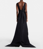 Carolina Herrera Bow-detail satin-trimmed faille gown