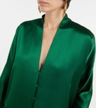 The Sei Tie-front silk satin blouse