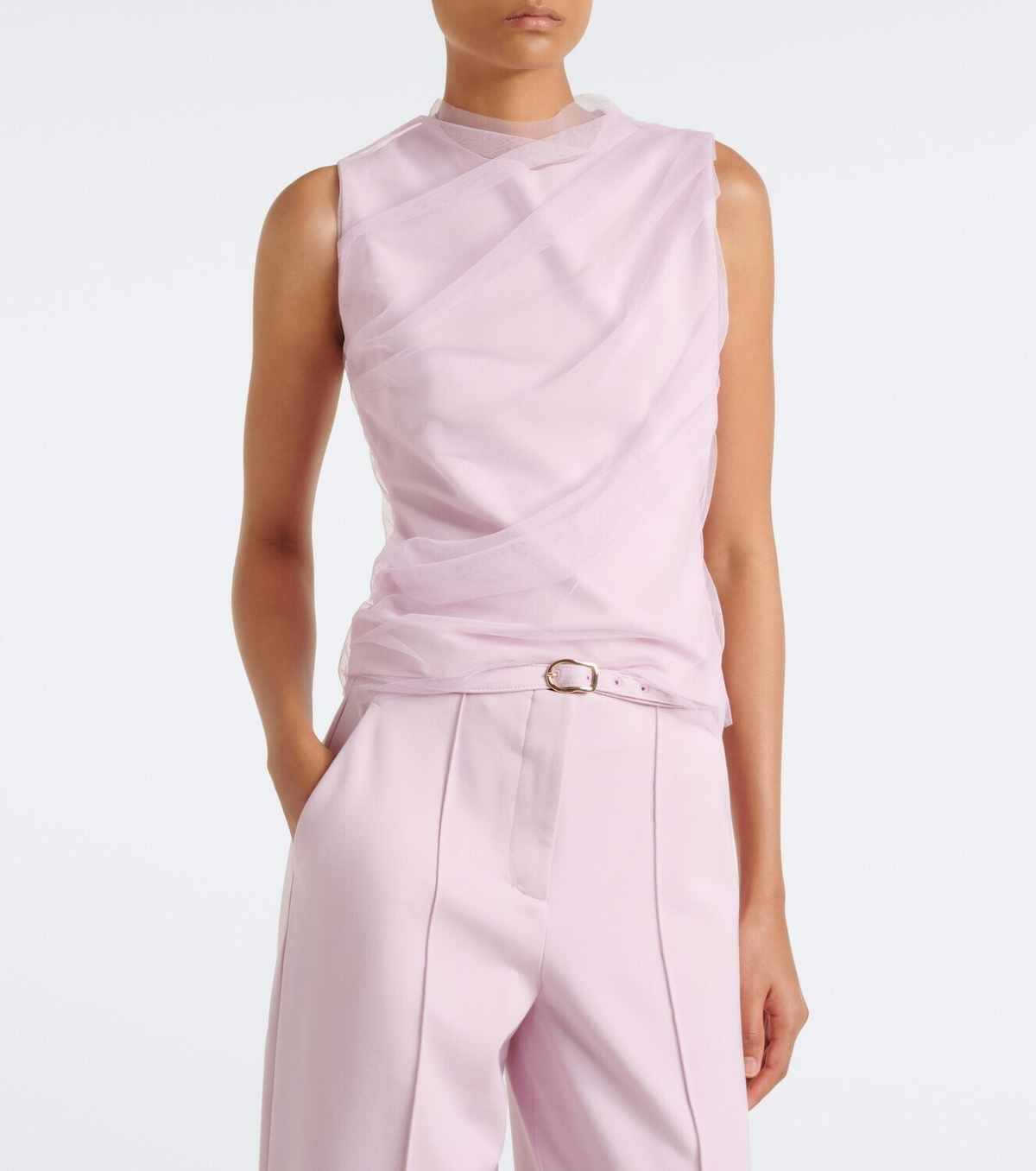 Dorothee Schumacher Layered draped jersey and tulle top