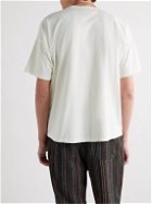 Remi Relief - Distressed Printed Cotton-Jersey T-Shirt - Neutrals