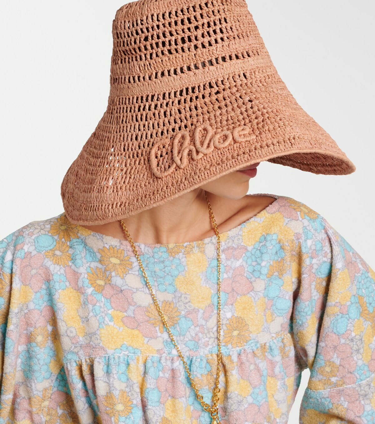 Chloé Logo raffia sunhat