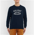 Holiday Boileau - Printed Fleece-Back Cotton-Jersey Sweatshirt - Navy