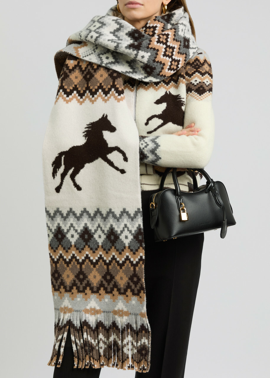 Stella Mccartney Fair Isle Intarsia Wool Scarf - Multicoloured 1 - One Size