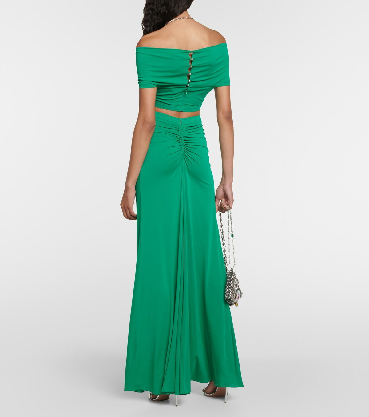 Paco Rabanne Draped jersey maxi skirt Paco Rabanne